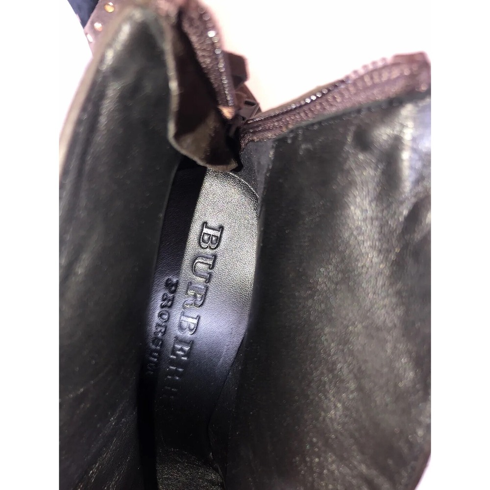 Burberry Boots Women's 9.5 Brown Suede Leaf Fringe Studs Ankle Runway 39.5 NEW - Picture 11 of 13
